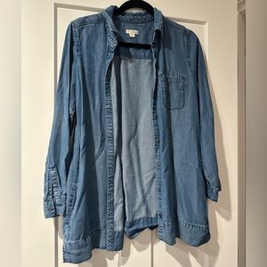 J Jill One Pocket Button Front Denim